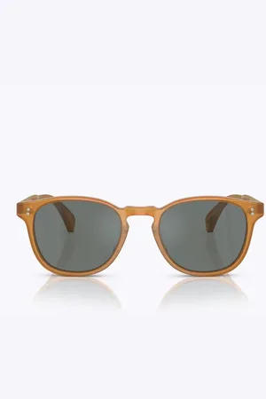 Oliver Peoples Tilbehør, unisex, Brun, 51 MM, Runde Ramme Blå Linse Solbriller