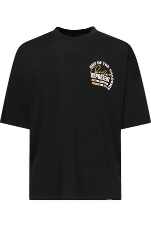 Represent Top, Herre, Sort, S, Bomuld, Sort Bomuld Crewneck Boxy Hættetrøje T-shirt