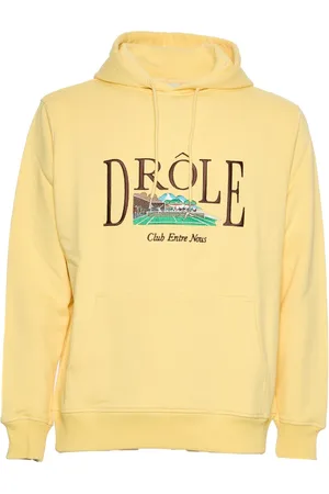 Drôle de Monsieur Sweathshirts & Hoodies, Herre, Gul, S, Uld, Lys Gul Hættetrøje Stilfuldt Look