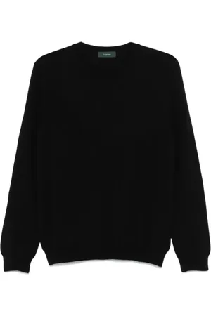 ZANONE Strik, Herre, Sort, 3XL, Sort sweater med rund hals