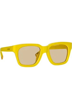 Jacquemus Tilbehør, unisex, Gul, 51 MM, Uld, Stilfulde gule solbriller med gule linser
