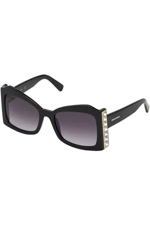 Dsquared2 Tilbehør, unisex, Sort, 56 MM, Uld, Stilfulde solbriller med grå linser