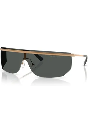 Michael Kors Tilbehør, unisex, Gul, 45 MM, Uld, Palisades Solbriller med Mørke Guld Detaljer
