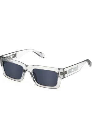 Roberto Cavalli Tilbehør, unisex, Grå, 54 MM, Uld, Stilfulde solbriller med blå linser