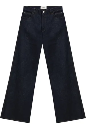 COPERNI Jeans, Dame, Blå, XS, Bomuld, Højtaljede Brede Ben Jeans