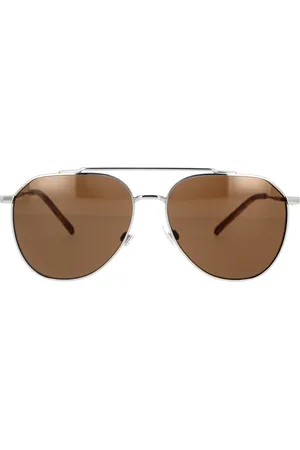 Dolce & Gabbana Tilbehør, unisex, Grå, 58 MM, Nylon, Brune Linse Pilot Solbriller Dg2296