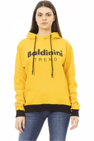 BALDININI Sweathshirts & Hoodies, Dame, Gul, L, Bomuld, Gul Bomuldsfleece Hættetrøje