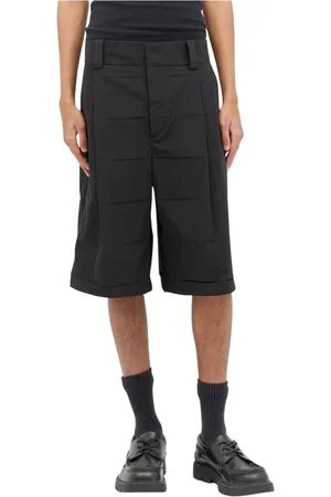 Jacquemus Shorts, Herre, Sort, M, Bomuld, Pleated Cotton Blend Tailored Shorts