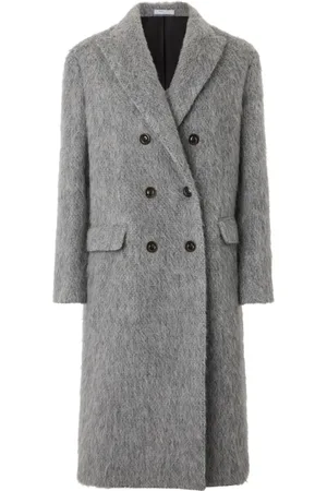 Boglioli Frakke, Dame, Grå, XS, Uld, Blandet Alpaca dobbeltradet frakke