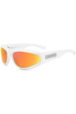 Dsquared2 Tilbehør, unisex, Hvid, 67 MM, Unikke Irregulære Solbriller med Spejllinser