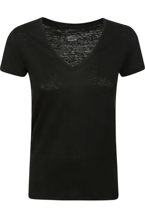 Majestic Top, Dame, Sort, L, Linned, Sort Linned V-Hals T-Shirt