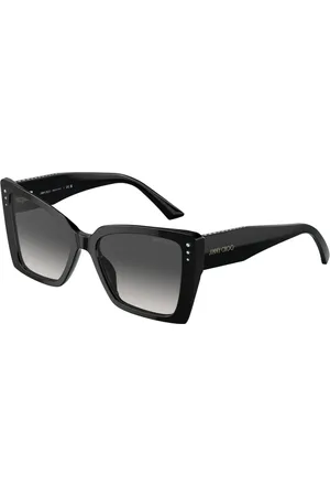 Jimmy Choo Tilbehør, Dame, Sort, 55 MM, Cat-eye solbriller med grå gradient linser