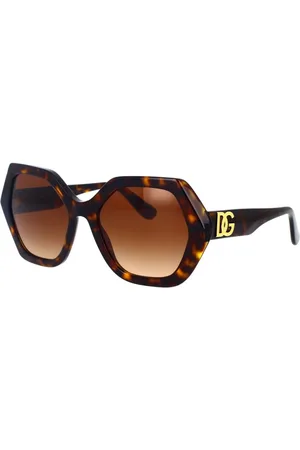 Dolce & Gabbana Tilbehør, unisex, Brun, 54 MM, Elegante solbriller med metal detaljer