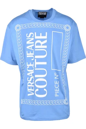 VERSACE Top, Herre, Blå, M, Bomuld, Tshirt