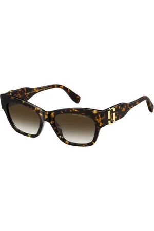 Marc Jacobs Tilbehør, Dame, Brun, 54 MM, Uld, Stilfulde solbriller med farverige linser