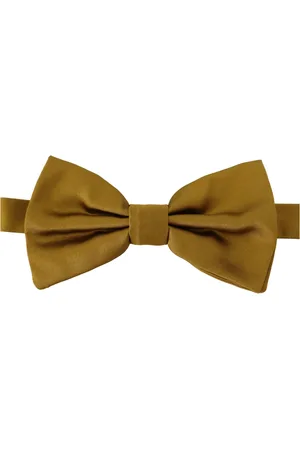 Dolce & Gabbana Tilbehør, Herre, Brun, ONE SIZE, Elegant sennepsgul silkeslips