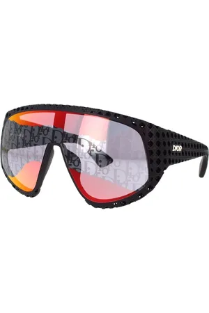 Dior Tilbehør, unisex, Sort, ONE SIZE, Nylon, Innovative 3D solbriller med røde spejllinser