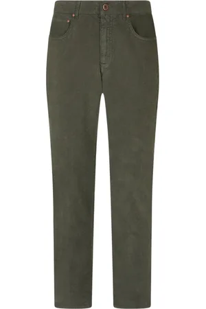 Boglioli Bukser, Herre, Grøn, W40, Garment Dyed Corduroy 5-Lommebukser