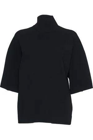 THEORY Strik, Dame, Sort, L, Uld, Sort Tneck Sweater Stilfuld Komfortabel Lagdeling