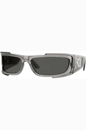 VERSACE Tilbehør, unisex, Grå, 67 MM, Uld, Stilfulde solbriller grå ramme mørke linser