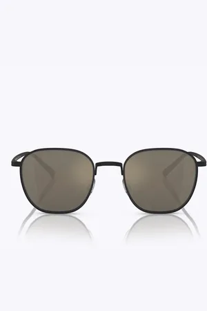 Oliver Peoples Tilbehør, unisex, Sort, 49 MM, Uld, Art Deco Square Solbriller med Mørkegrå Linser