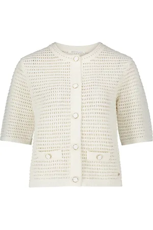 Betty & Co Strik, Dame, Hvid, S, Uld, Sommer cardigan med knaplukning