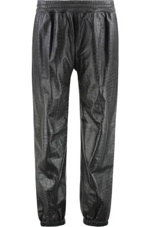 Givenchy Bukser, Herre, Sort, L, Læder, 4G Motif Læderbukser