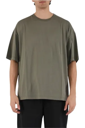 Roberto Collina Top, Herre, Grøn, XL, Bomuld, Bomuldsoversize T-shirt med ribkant
