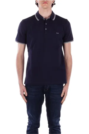 FAY Top, Herre, Blå, L, Bomuld, Knappet T-shirts og Polos