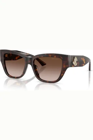 Jimmy Choo Tilbehør, Dame, Brun, 54 MM, Uld, Stilfulde solbriller pudeform Havana