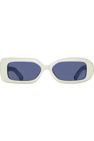 Jacquemus Tilbehør, unisex, Hvid, 54 MM, Blå Linser Firkantet Runde Solbriller
