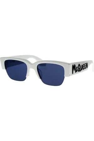 Alexander McQueen Tilbehør, unisex, Hvid, 54 MM, Uld, Stilfulde solbriller McQueen Graffiti kollektion