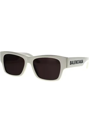 Balenciaga Tilbehør, unisex, Hvid, 56 MM, Firkantede solbriller Max Koncepterklæring