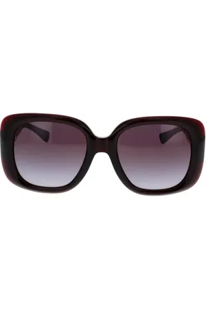 VERSACE Tilbehør, unisex, Rød, 54 MM, Uld, Firkantede solbriller med metallogo