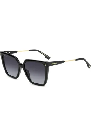 Dsquared2 Tilbehør, Dame, Sort, 57 MM, Moderne firkantede solbriller med fed profil