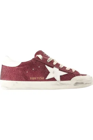Golden Goose Sko, Dame, Rød, 36 EU, Læder, Burgundy Star Sneakers