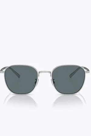 Oliver Peoples Tilbehør, unisex, Grå, 49 MM, Firkantet Polariserede Solbriller Blå Linser