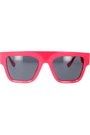 VERSACE Tilbehør, unisex, Lyserød, 53 MM, Rektangulære solbriller mørkegrå og fuchsia ramme