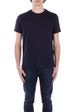 FAY Top, Herre, Blå, M, Bomuld, Logo Front T-shirt Regular Fit Cotton