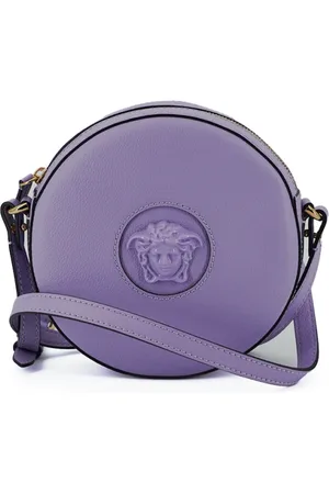 VERSACE Taske, Dame, Lilla, ONE SIZE, Uld, Elegant lilla rund skuldertaske