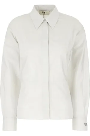 Fendi Bluser & Skjorter, Dame, Hvid, S, Uld, Stilfulde Skjorter Samling