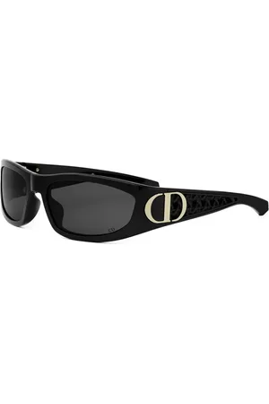 Dior Tilbehør, unisex, Sort, 61 MM, Uld, Elegant solbriller med guld signatur