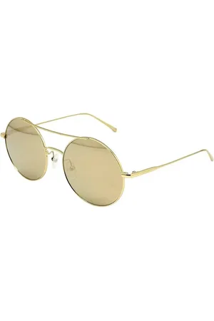 Calvin Klein Tilbehør, unisex, Gul, 54 MM, Uld, Guld stel spejlet solbriller Ck2156S