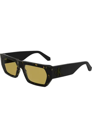 Calvin Klein Tilbehør, unisex, Brun, 55 MM, Uld, Stilfulde solbriller med lysebrune linser
