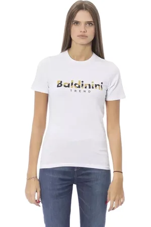 BALDININI Top, Dame, Hvid, XL, Bomuld, Frisk Hvid Bomuld Trend T-Shirt