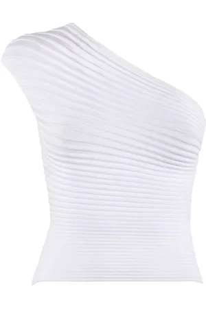Nenette Top, Dame, Hvid, L, Uld, Asymmetrisk One Shoulder Top