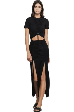 GAËLLE Kjole, Dame, Sort, S, Nylon, Lang Kjole med Frontåbning