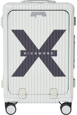 John Richmond Kuffert, unisex, Hvid, ONE SIZE, Sort hardshell trolley med logo Richmond X