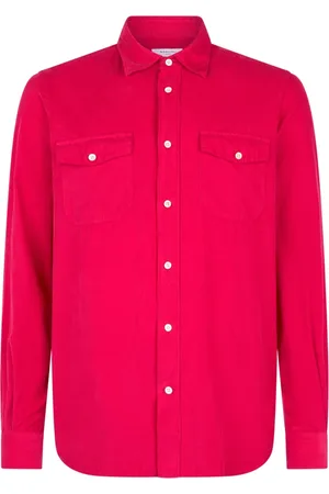 Boglioli Skjorte, Herre, Lyserød, L, Baby Corduroy Western Shirt