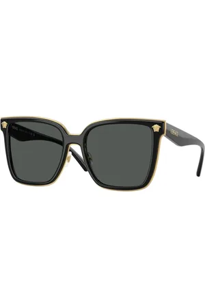 VERSACE Tilbehør, unisex, Sort, 58 MM, Uld, Stilfulde solbriller med mørke linser